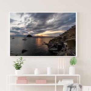 Pollara beach - Landscape - Digital Stamp - Travels - Nature - Colors - Design - Wall Art- Poster - Sunset - Sea