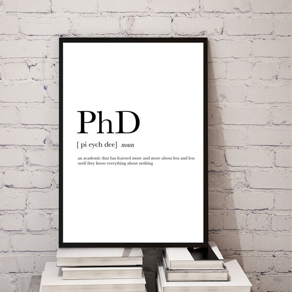 PhD - Scienza  - Art print - Wall art - Digital print - Poster - Minimal style - Definition