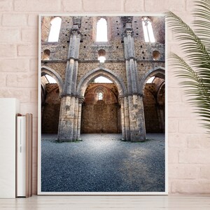 San Galgano abbey - Digital Stamp - Composition - Design - Wall Art - Poster - Photography - Tuscany - Italy - Church - Architecture