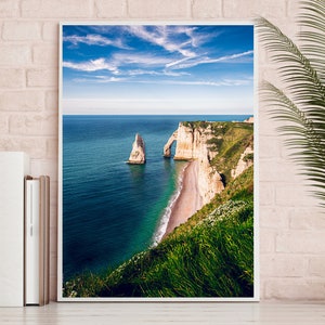 Etretat - Landscape - Digital Stamp - Travels - Nature - Colors - Film - Wall Art- Poster - Normandy - Sea - Beach - Sand - France