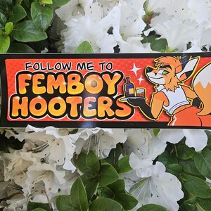 Femboy Hooters Bumper Sticker image 4