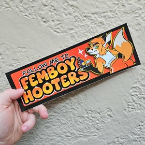 Femboy Hooters Bumper Sticker image 2