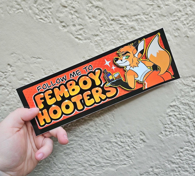 Femboy Hooters Bumper Sticker image 2