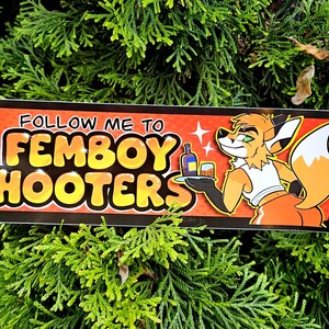 Femboy Hooters Bumper Sticker image 3
