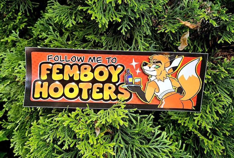 Femboy Hooters Bumper Sticker image 3