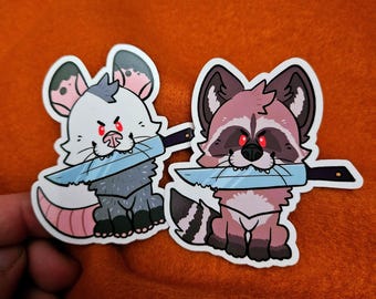 A KNIFE sticker!!! (Opossum, Raccoon)