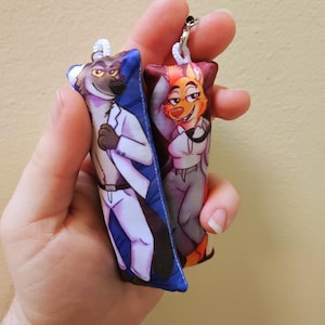 Mr. Wolf Mini Dakimakura Body Pillow Keychain