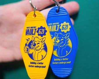 Vault 621  Fallout Inspired Motel Keychain