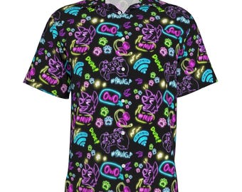 PAWGERS! Hawaiian style Button up furry shirt