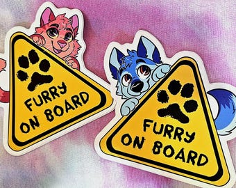 Furry on Board Car Decal