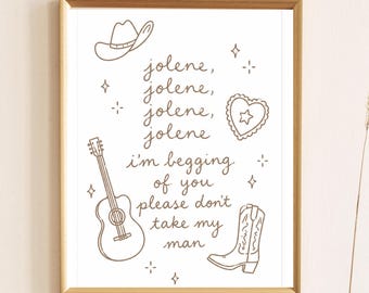 Dolly Parton Jolene Lyric Print | Country Music Wall Art (A4/A3)