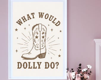 Dolly Parton Inspired Cowgirl Print | Retro Western Wall Art (Digital Download)