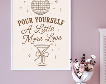 Dolly Parton Inspired Disco Cowgirl Print, Retro Western Cocktail Art (Unframed)
