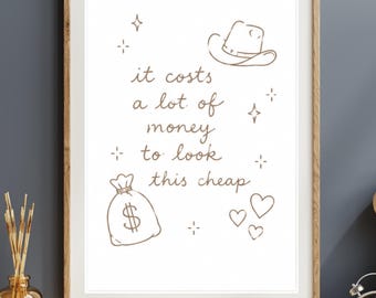 Dolly Parton Quote Print, Western Cowgirl Wall Art, Neutral Country Decor (A4/A3)
