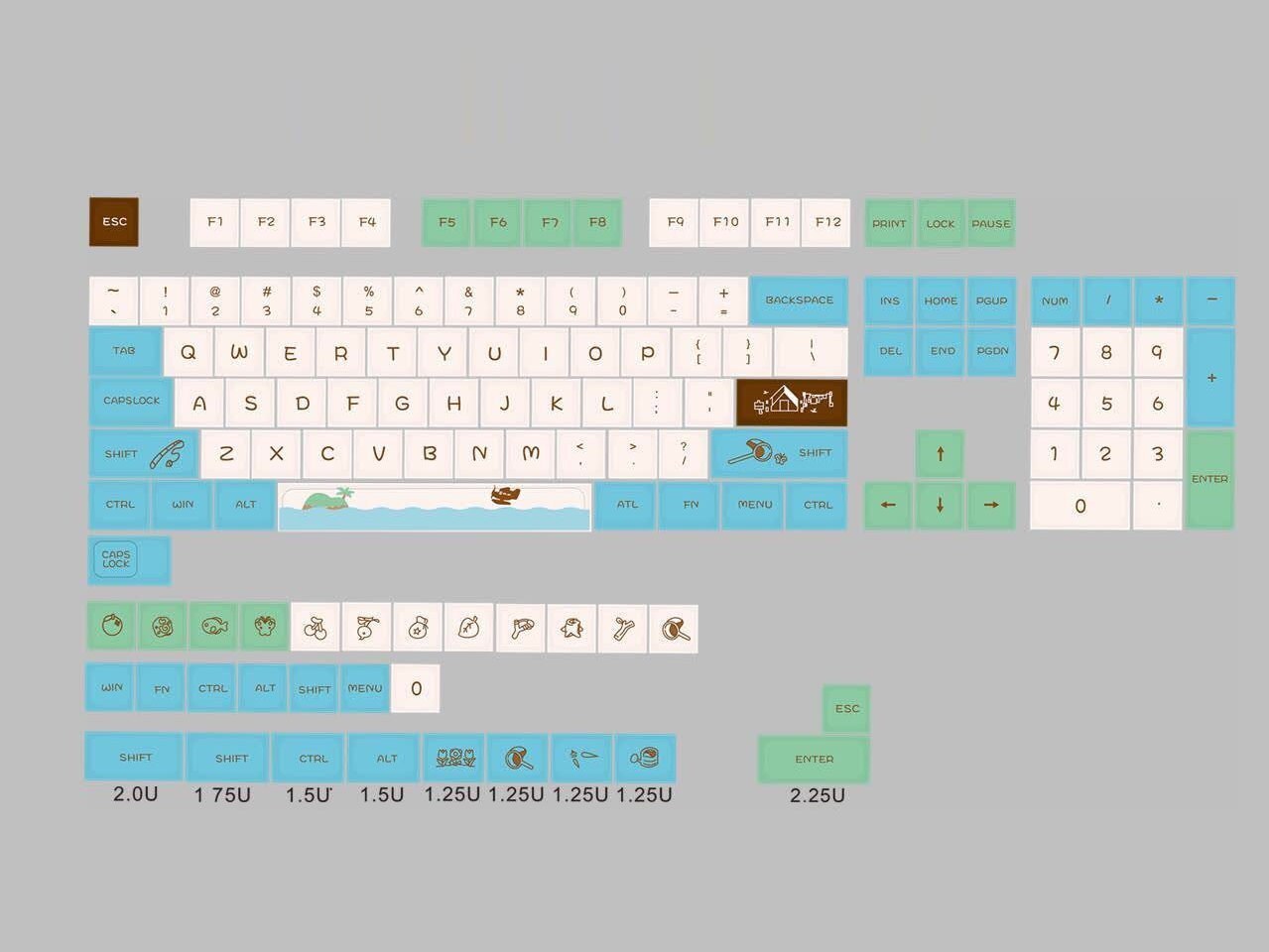 Animal Crossing PBT Keycap Set para teclado mecÃ¡nico | Etsy