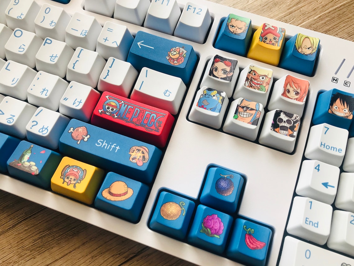 One Piece Theme Custom PBT Keycap Set for Mechanical Keyboard Etsy