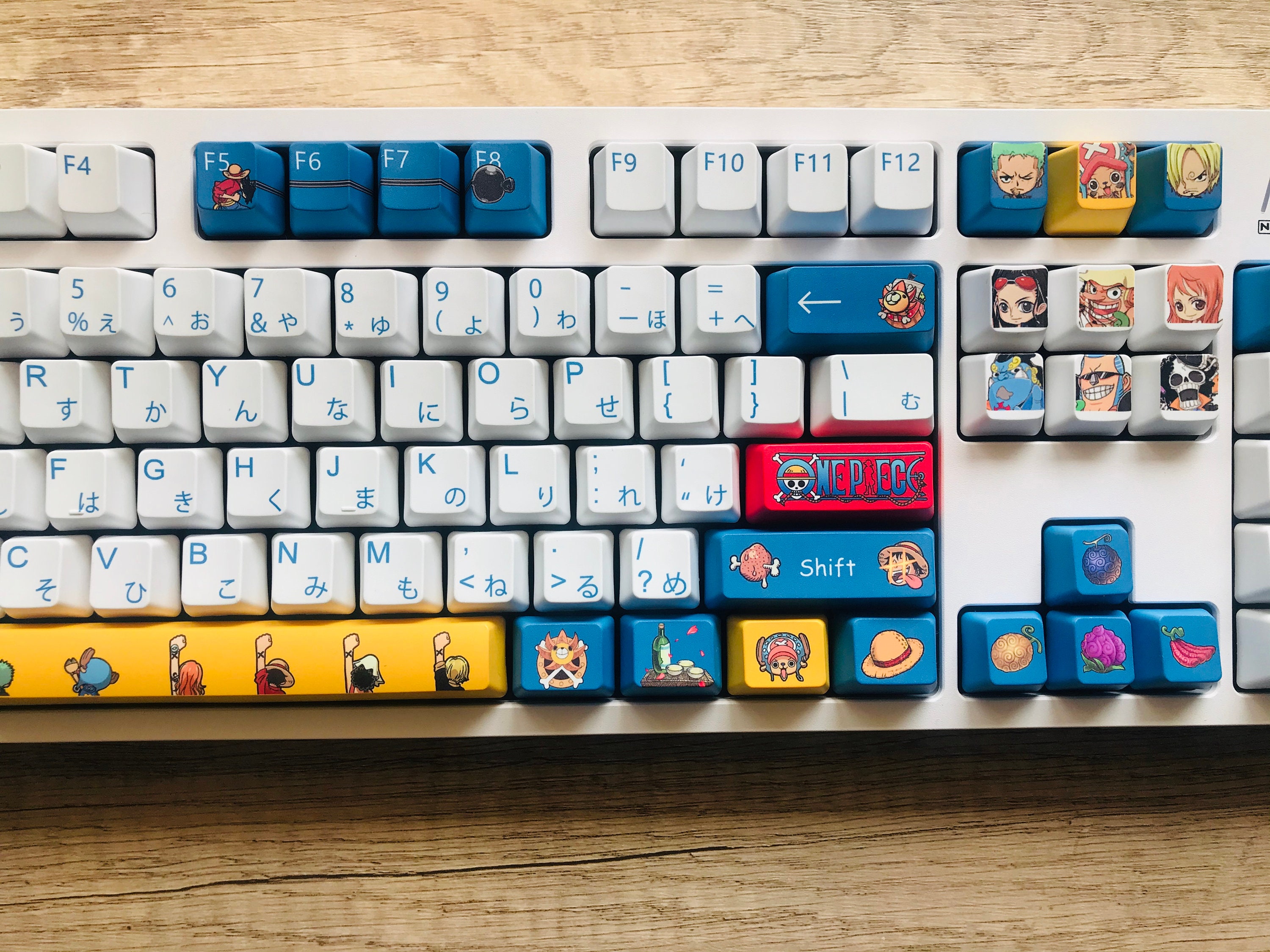 One Piece Theme Custom PBT Keycap Set for Mechanical Keyboard Etsy