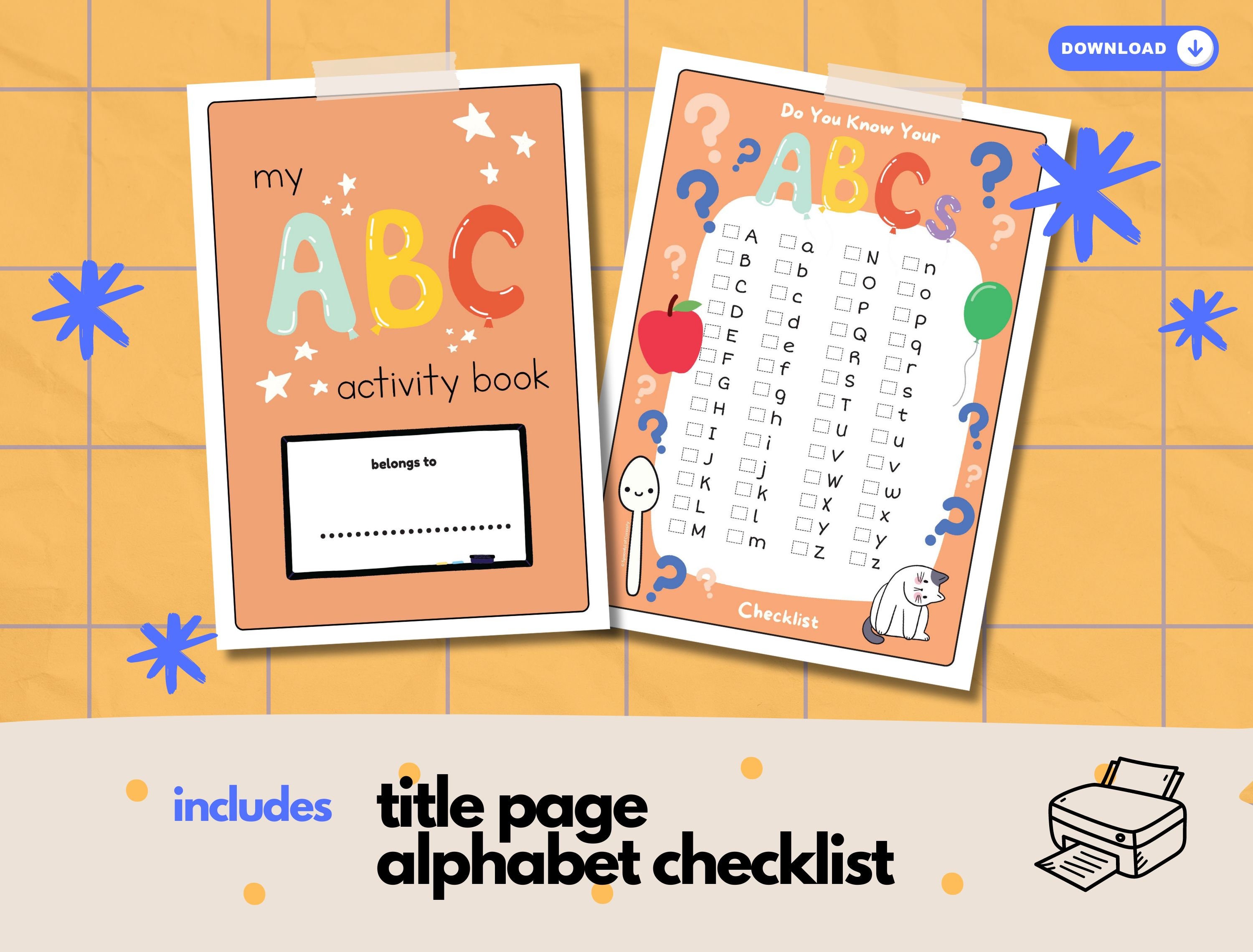 Alphabet Tracing Worksheets – ABC Handwriting, Coloring Activity (PDF ...