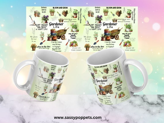 Gardener Life Mug Wrap Sublimation Design (PNG/PDF)