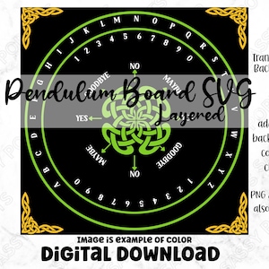 Pendulum Board, Explore Mystical Insights with Our Digital Pendulum Board - Instant Download in PNG, SVG, PDF