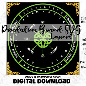Pendulum Board, Explore Mystical Insights with Our Digital Pendulum Board - Instant Download in PNG, SVG, PDF