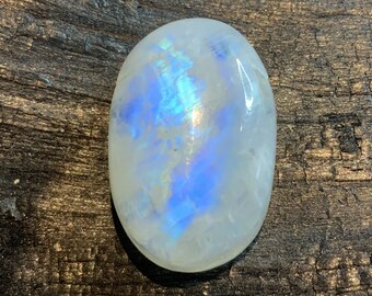 Rainbow moonstone moonstone white labradorite cabochon drilled as a pendant for a leather strap (1 - 6) by KRIO®