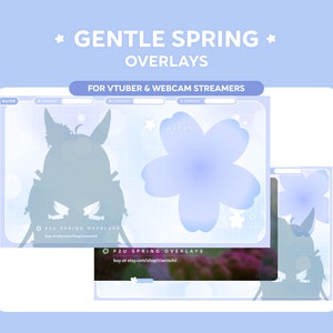 Gentle Spring Just Chatting & Game Stream Overlays for Twitch Youtube, Cute Cozy Pink Spring Sakura Flowers