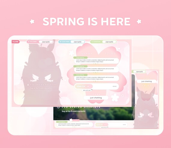 Spring is Here | Pink Sakura Themed Overlay for Twitch, Youtube