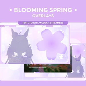 Blooming Spring Just Chatting & Game Stream Overlays for Twitch Youtube, Cute Cozy Pink Spring Sakura Flowers