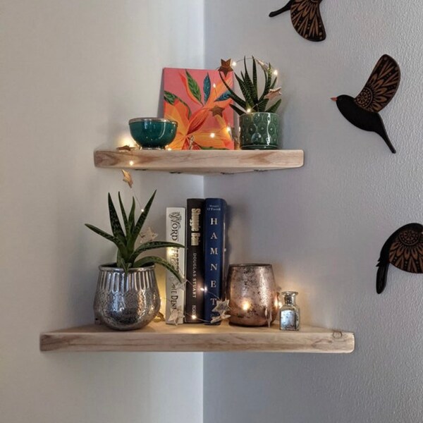 Floating Corner Shelves Etsy UK