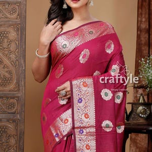 Mulberry Zari Work Mangalgiri Silk Saree - Elegant Indian Wedding Attire
