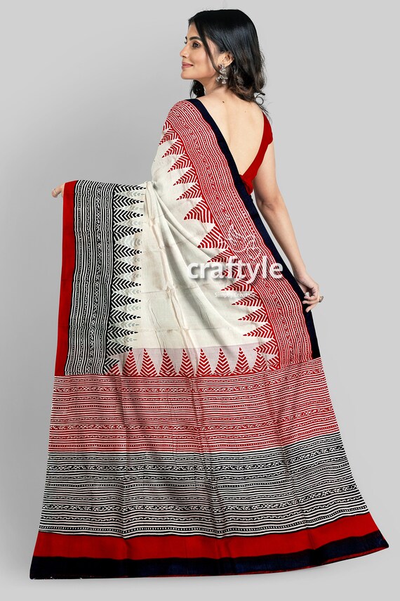 Mulberry Pure Silk Sarees for Women Hand Block Printed Silk Mark Certified on Sale Etsy
