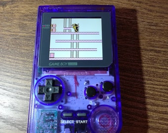 Gameboy Pocket with Ips Lcd screen & blue smoke shell