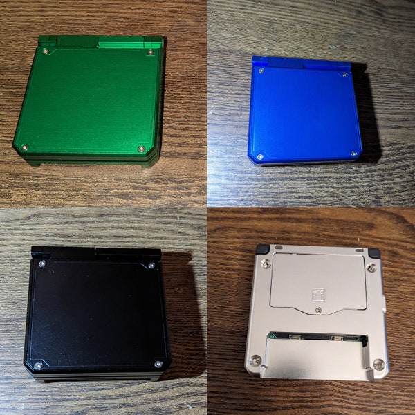 Aluminum Gameboy Advance Sp Hinged Pick Your Own Custom. Ips Lcd backlit screen, aluminum buttons, Boxy Pixel Usb-c w audio out headphone ja