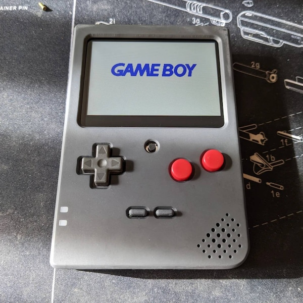 Custom Gameboy Advance Sp Slab remix w/ Ips Lcd backlit screen, gbp buttons & 3d printed resin shell. Brightness adj. Li ion batt, Usb-c