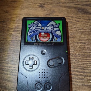 Gameboy Advance Sp Unhinged with F.P. Ips Lcd backlit screen, solid aluminum buttons, Boxy Pixel Aluminum shell. With brightness adjustment.