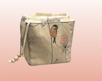 Project bag for wool/handicrafts/rice bag/wool storage