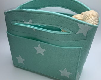 felt bag/project bag/knitting bag/handbag insert/wool bag