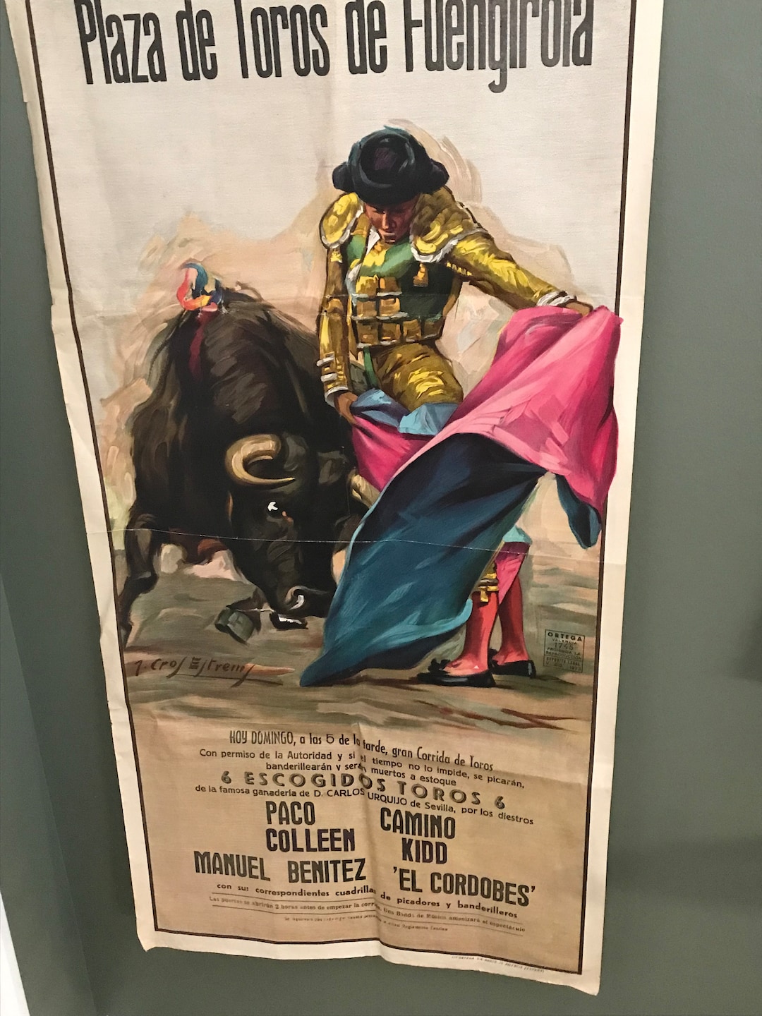 Vintage Bull Fighting Poster Etsy Canada