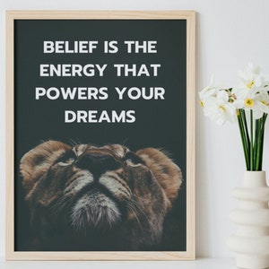 LION MOTIVATIONAL ART, Inspirational Wall Art Print, Motivational Quote Canvas, Motivational Gift