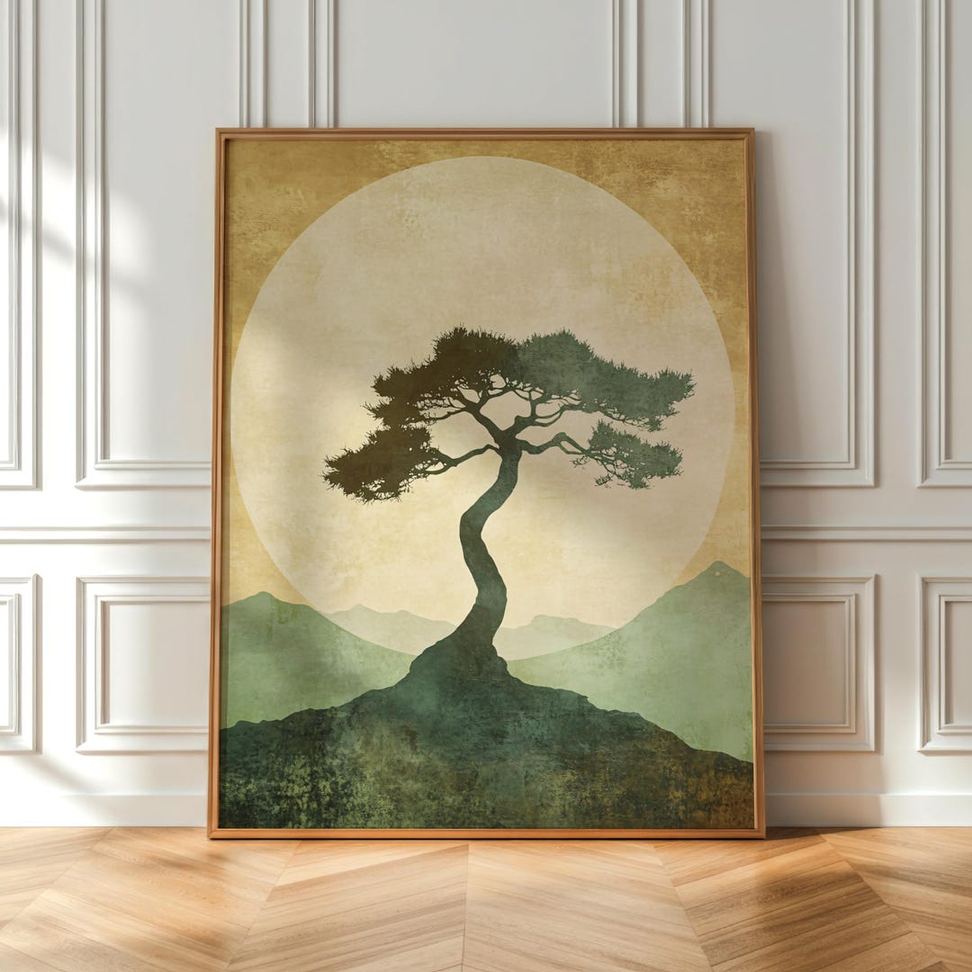 Japanese Bonsai Tree Wall Art Print, Zen Nature Landscape Poster ...