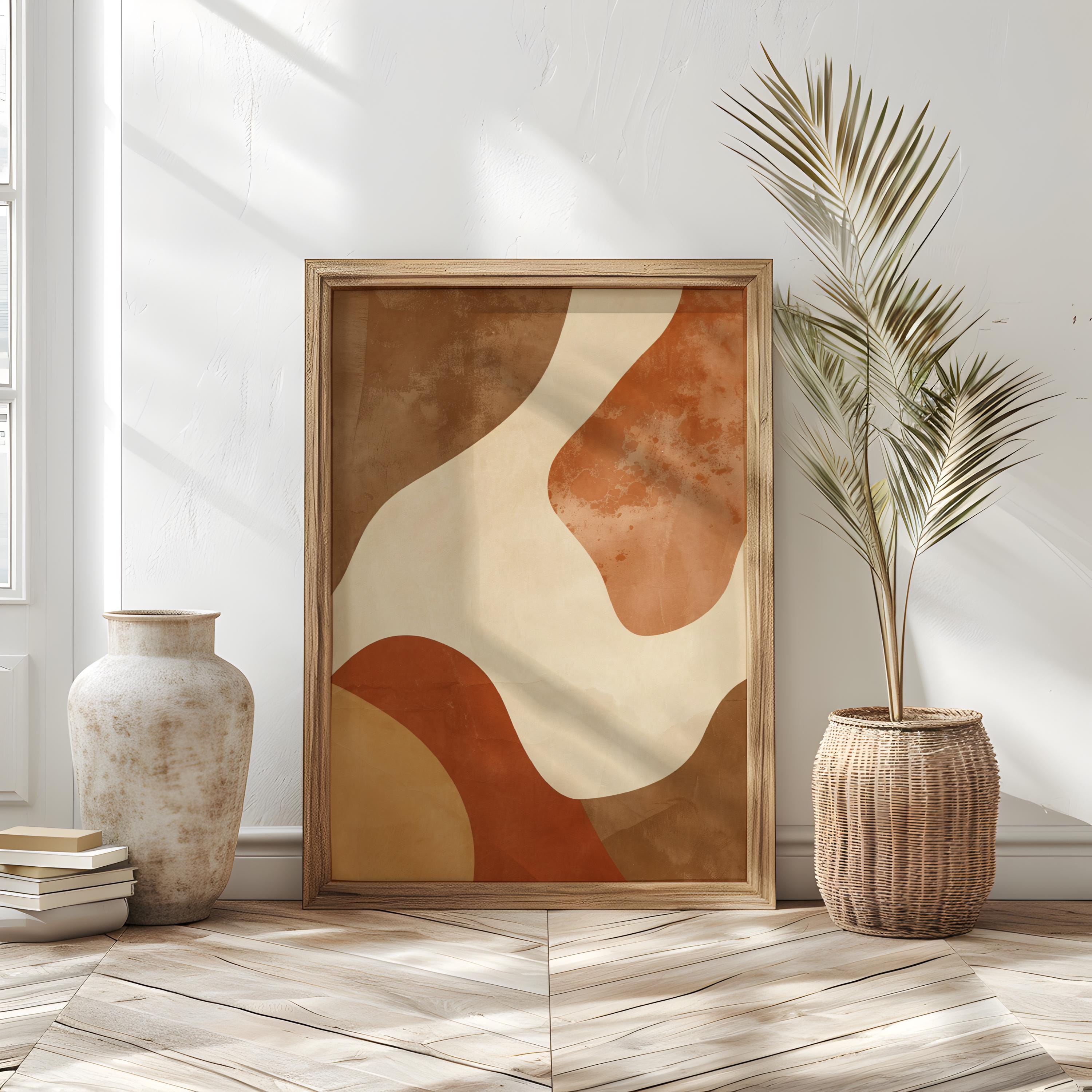 Terracotta Abstract Art Print: Modern Earth Tone Shapes (digital ...