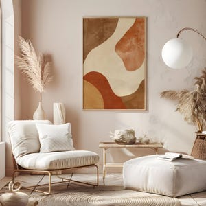 Terracotta Abstract Art Print: Modern Earth Tone Shapes (Digital Download)