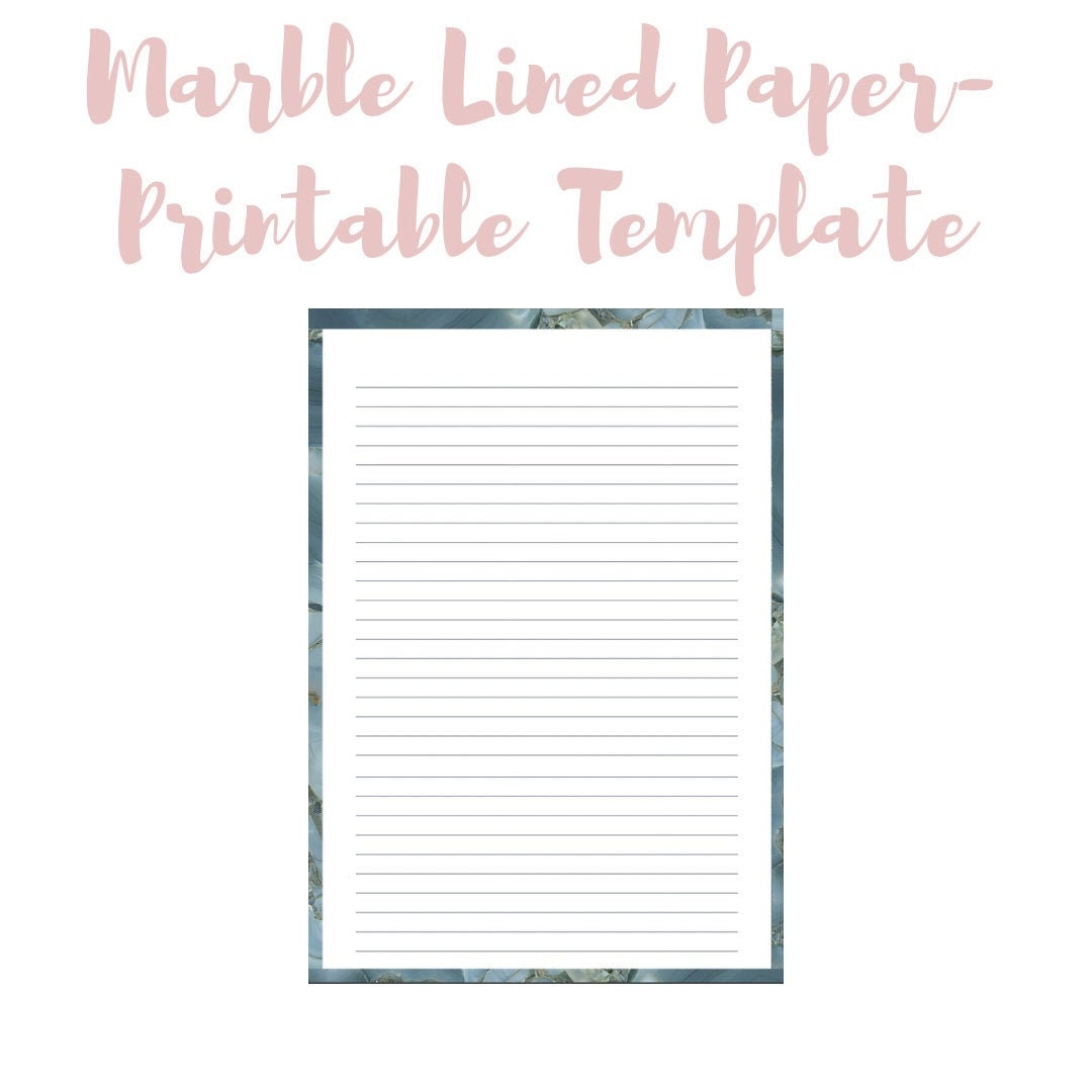 Marble Lined Paper Printable Template PDF Printable | Etsy