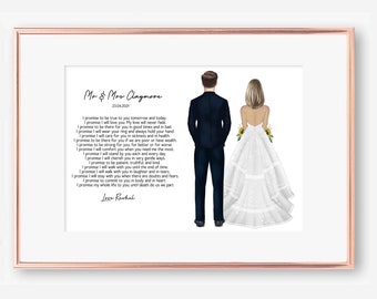 Digital File,Bride and Groom Prints, Newlyweds, Mr & Mrs Custom Print, Wedding Gift Idea, Bride and Groom Gift, Couple Wedding Print
