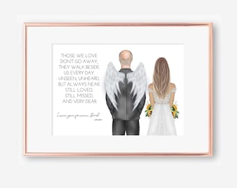 Wedding Memorial Print: Bereavement Gift, Remembrance Art (Digital Download)