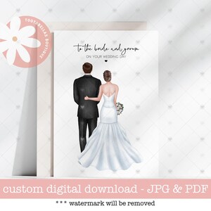 Carte de mariage personnalisée imprimable - Carte numérique aux jeunes mariés pour les jeunes mariés, idée cadeau unique pour carte de mariage