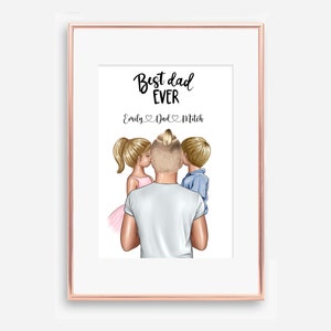 Fichier numérique, meilleur papa de tous les temps, impression fête des pères, vers le monde papa et enfants, art mural enfants papa, carte fête des pères, affiche imprimable papa