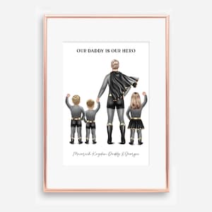 Benutzerdefinierte Papa Druck, Superheld Papa Druck, personalisierte Papa Geschenke, Papa Geschenke, Vatertagsgeschenke, Vatertagsdrucke, Superheld