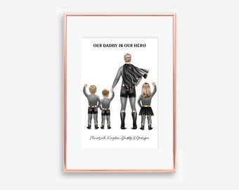 Digital File, Custom Dad Print, Superhero Dad Print, Personalised Dad Gifts, Daddy Gifts, Father's Day Gifts, Father's Day Prints, Superhero